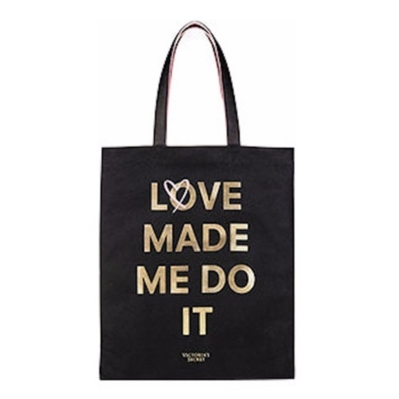 Victoria SECRETS Black and White Love Made Me Do It Colorblock Tote - Picture 1 of 15